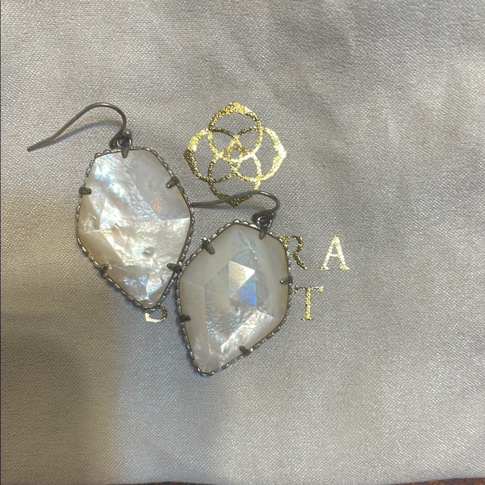 Kendra Scott Silver Earrings with Faceted Stones